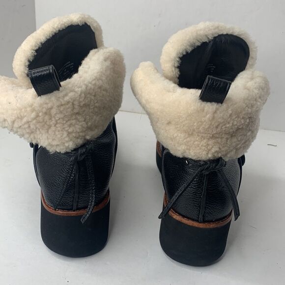 Coach Urban Hiker black leather shearling lined hiker ankle boots - Picture 5 of 9